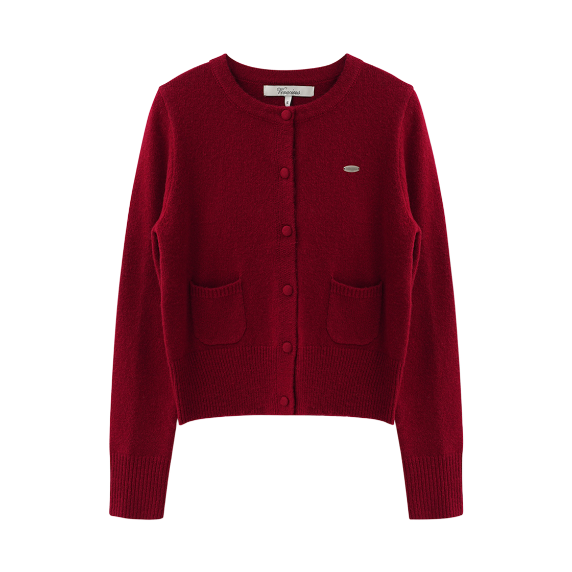 VV63KN07BUG VIVACIOUS Eveil Pocket Knit CD BURGUNDY