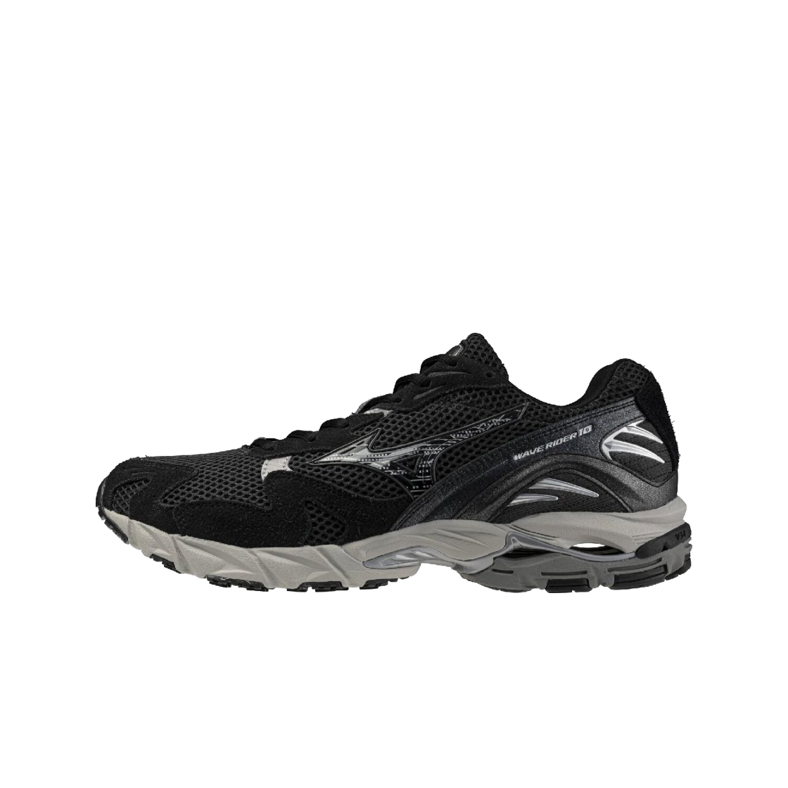 미즈노 웨이브 라이더 10 스웨이드 블랙 샌드 블랙 하버 미스트 - 26FW(Mizuno Wave Rider 10 Suede Black Sand Black Harbor Mist - 26FW) - 2