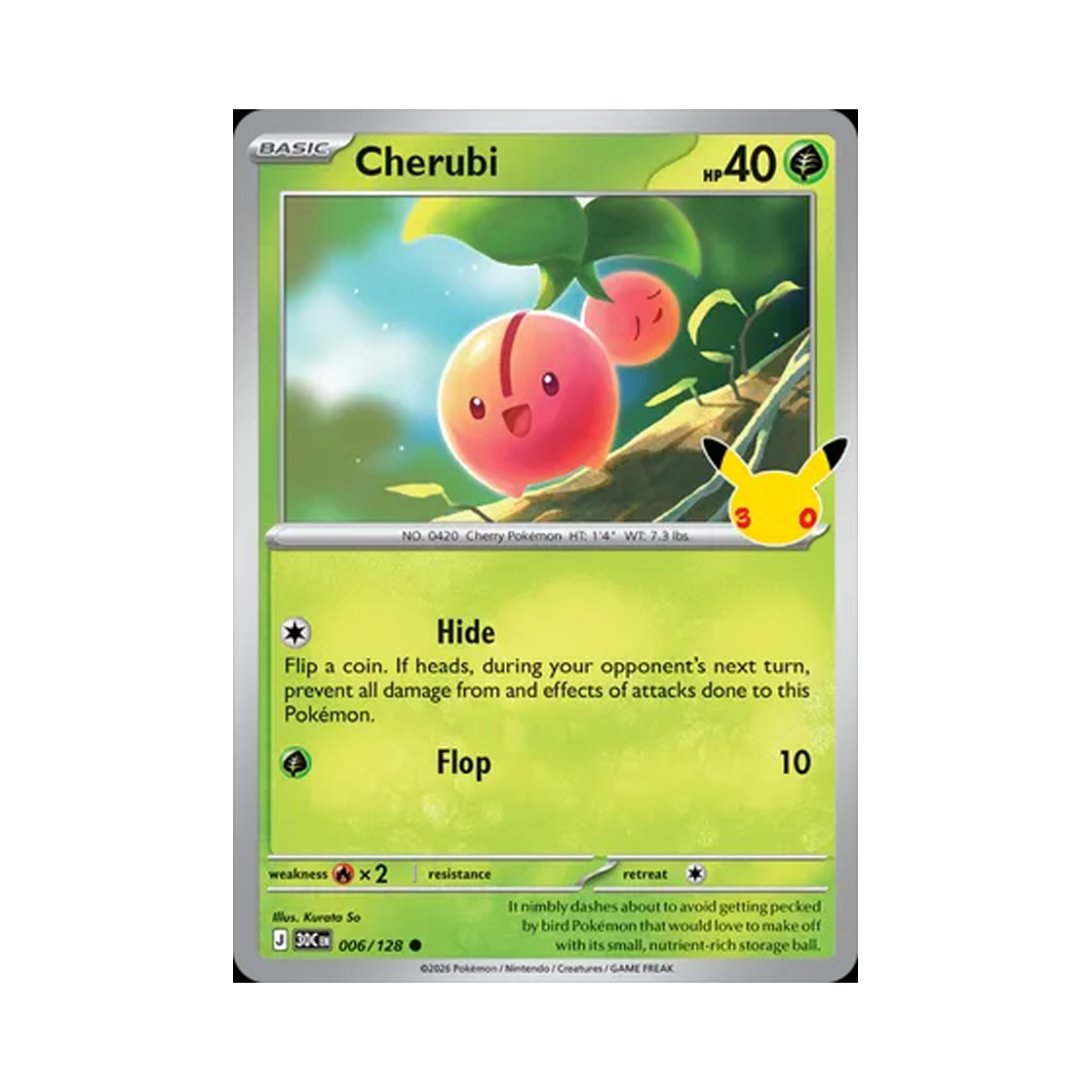 30C006-128 Pokemon TCG Cherubi C 30th Celebration (English Ver.)
