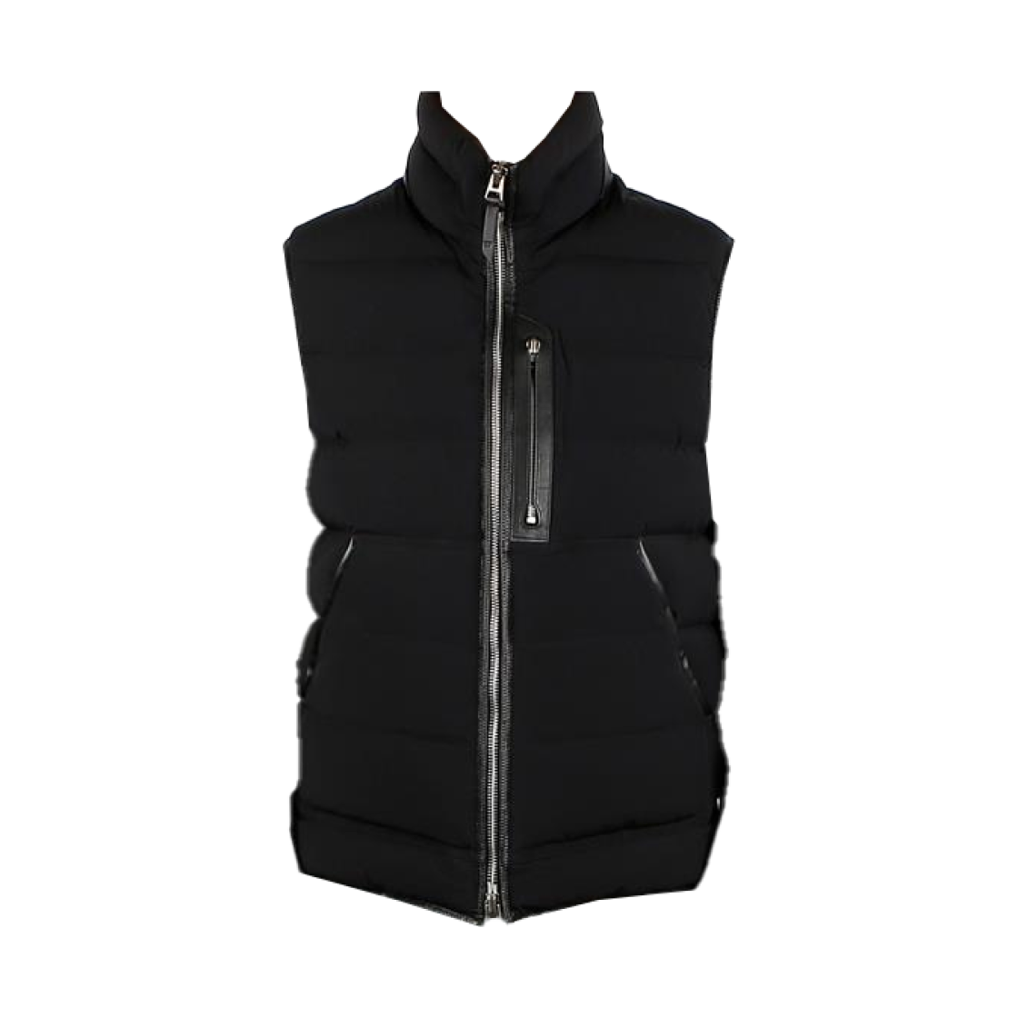 OGD002-FMP007-LB999 Tom Ford High Neck Nylon Down Vest Black