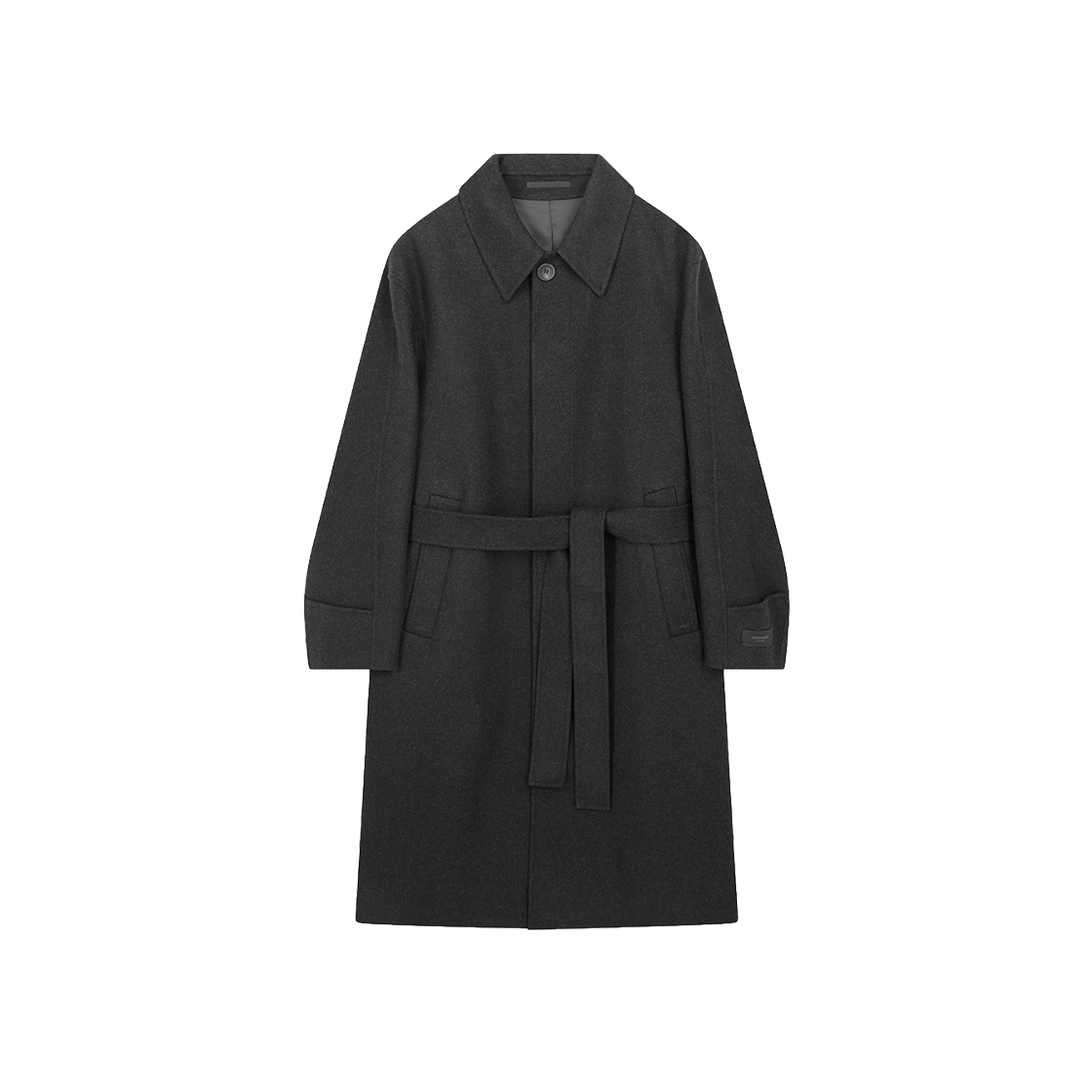 ZI5CT532CH ZIOSONGZIO Belted Balmacaan Handmade Coat Charcoal