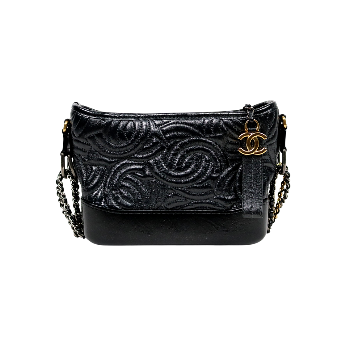 IT7W9JR5GNEL Chanel Black Small CC Stitch Gabrielle Hobo Bag