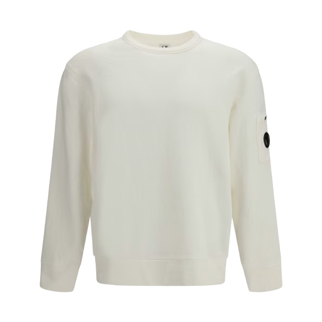 20CMSS207A110337O103 C.P. Company Malfile Fleece Lens Crewneck Sweatshirt Gauze White - 26SS