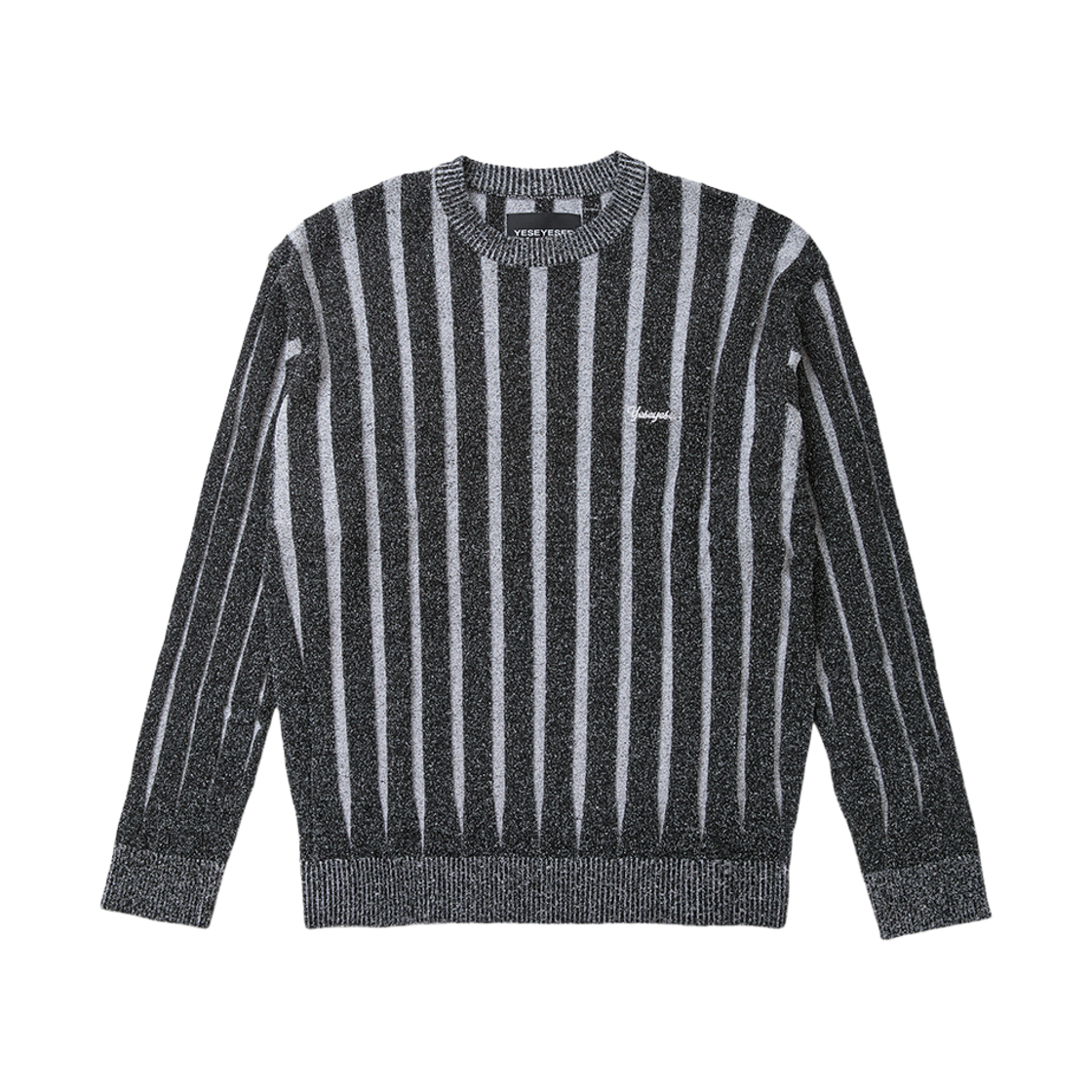 YS251KKNPK02BLK YESEYESEE Stipe Knit Pullover Black