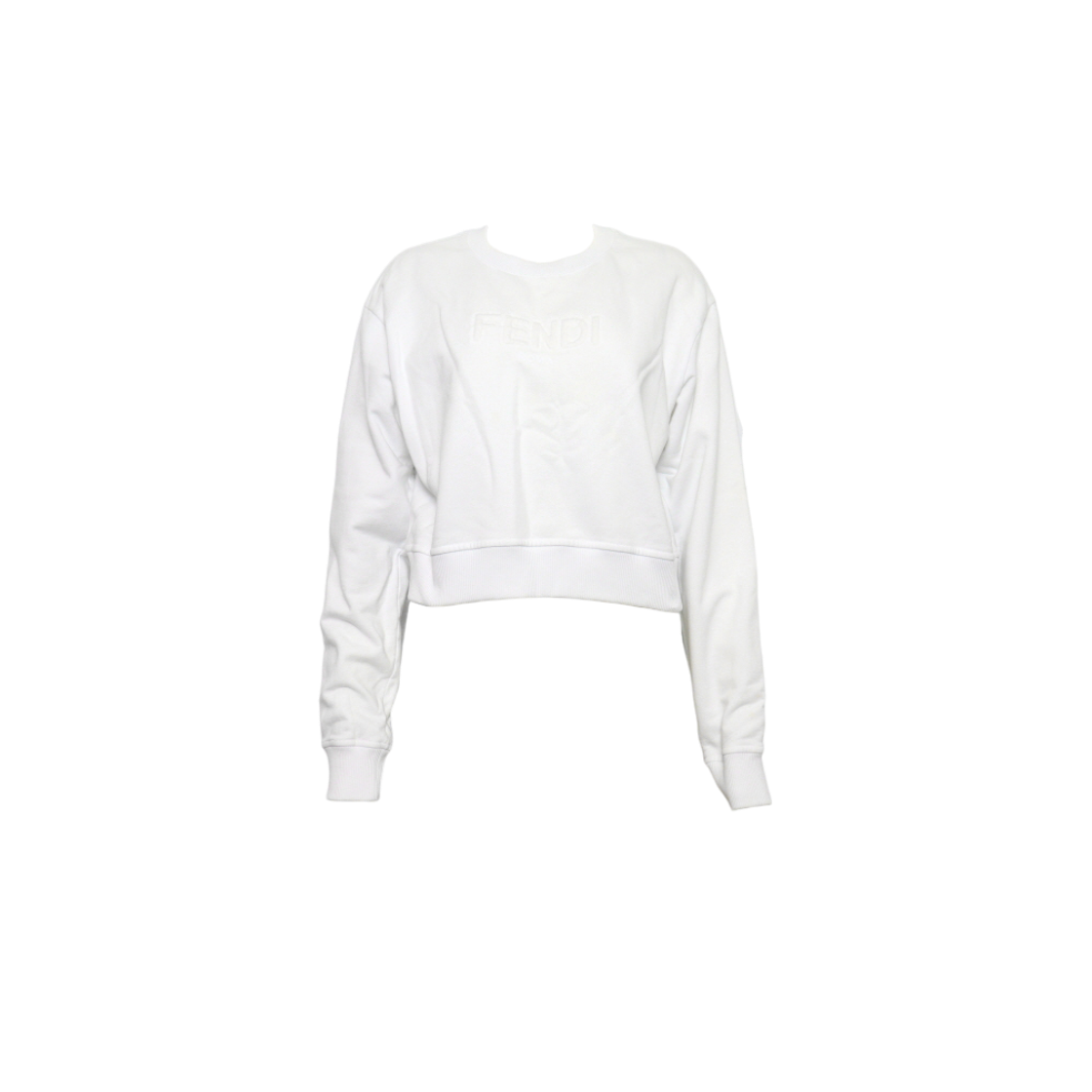 ITS6IWVSN6HW Fendi Embossed Logo Cropped Women Sweatshirt