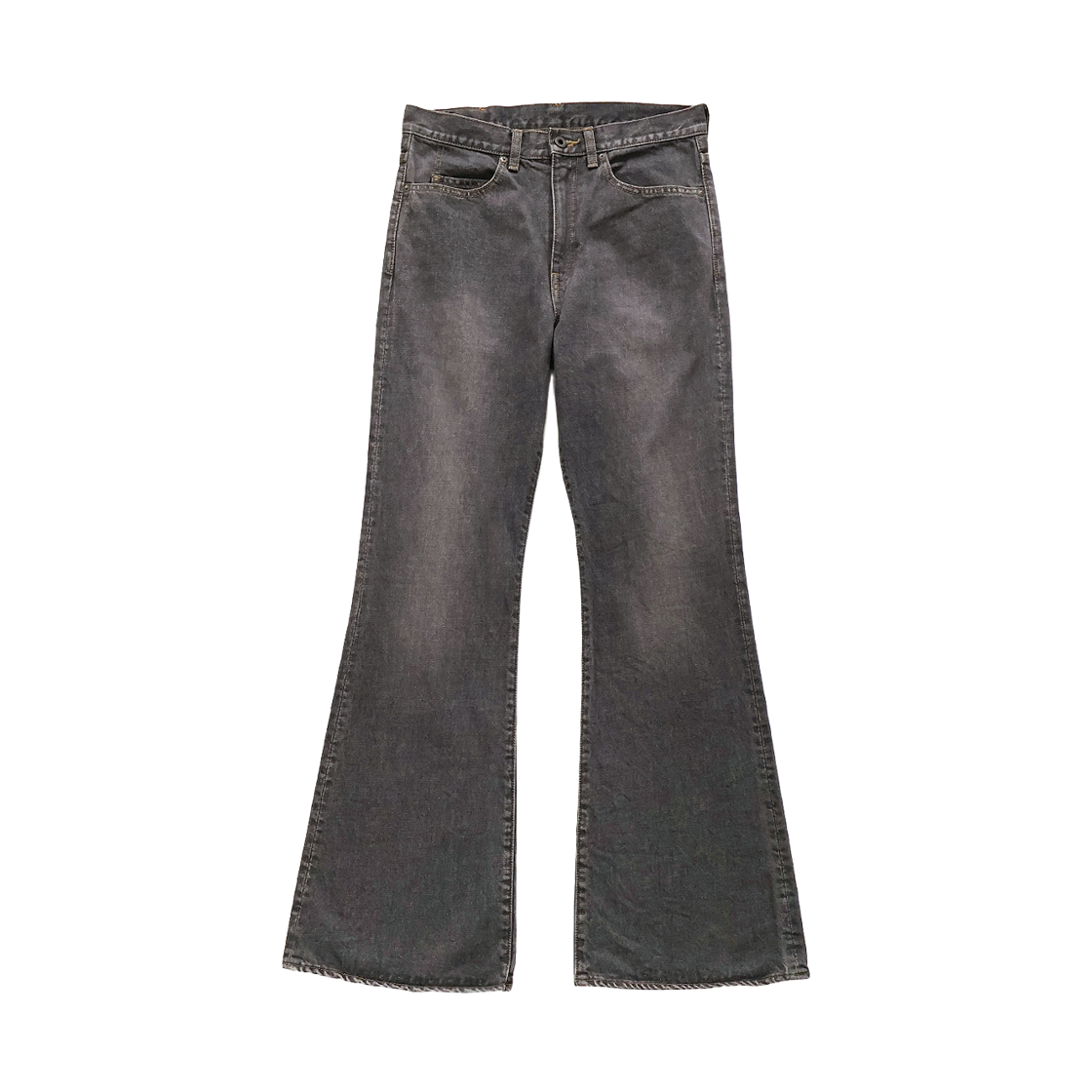 K2604LP115 Kapital 14 oz. Black Denim 5-Pocket Okabellbo M's Processing