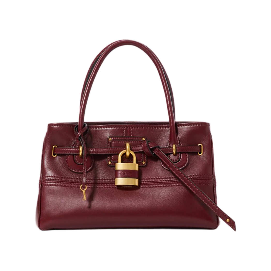 CH26WS823S60606 Chloe Small Paddington Sling Top Handle Bag in Soft Leather Burnt Red