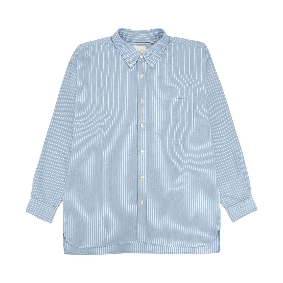 488797-63 Uniqlo x JW Anderson Oxford Oversized Shirt Stripe A Blue