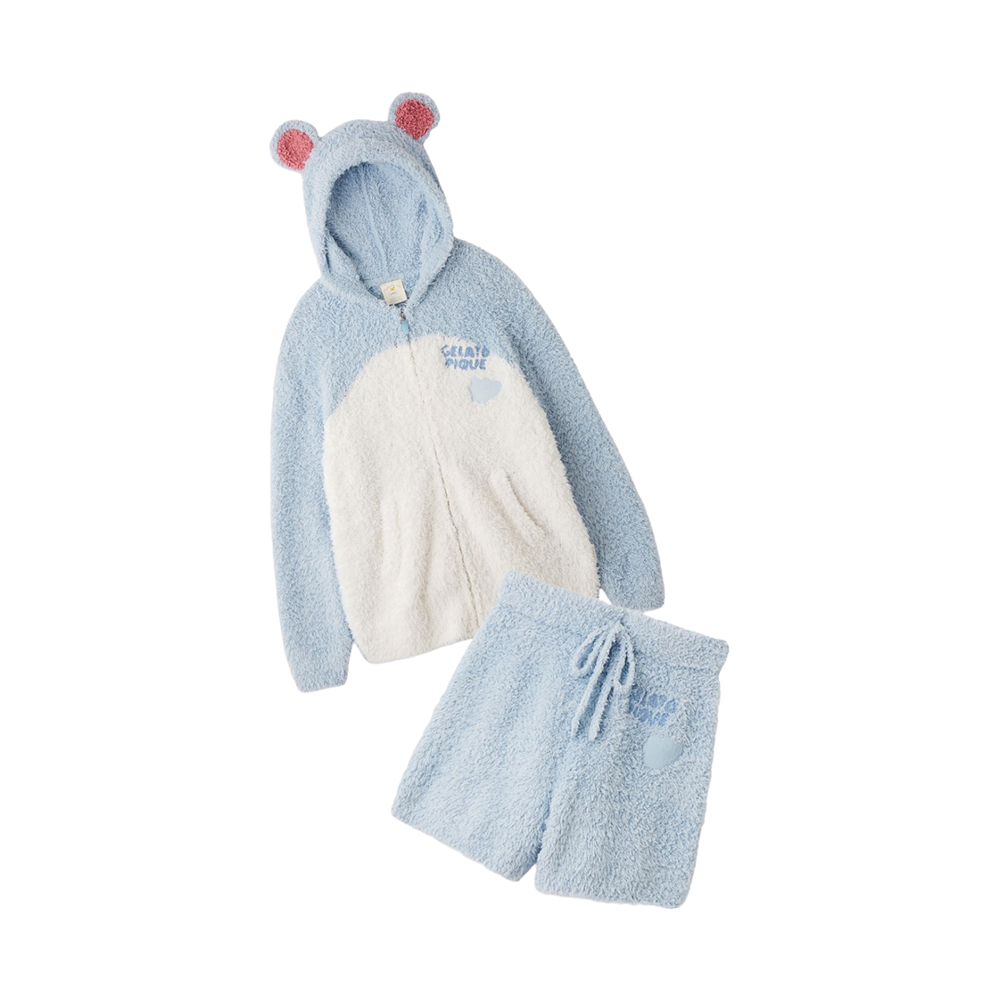 포켓몬 x 젤라또 피케 삐삐 후드 쇼츠 세트 블루(Pokemon x Gelato Pique Clefairy Hoodie Shorts Set Blue)
