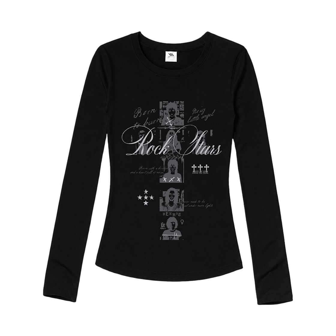 벤힛 Noisy Angels 슬림핏 롱슬리브 블랙(Venhit Noisy Angels Slim-Fit Long Sleeve T-Shirt BLACK) - 2
