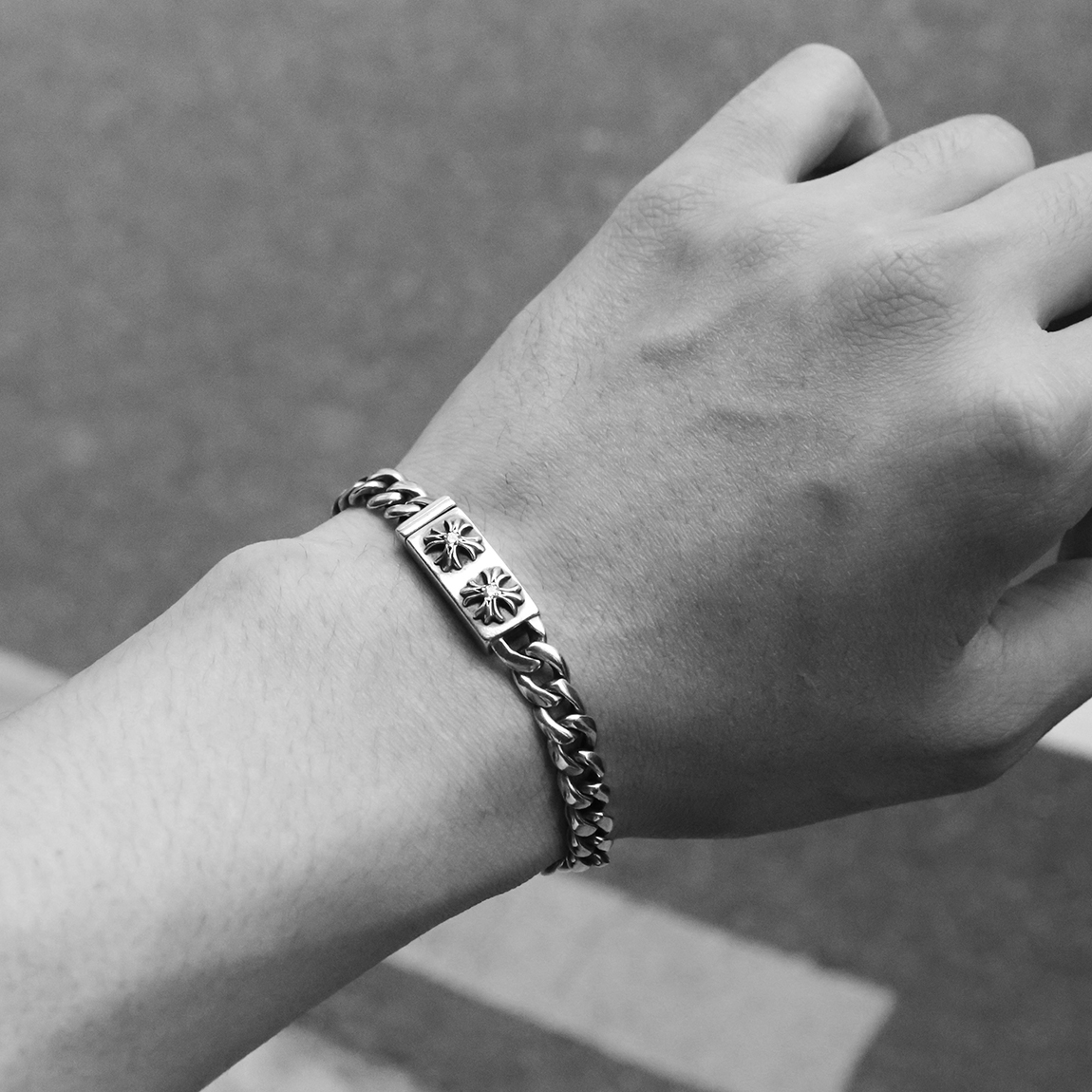 한스룸 크롬하츠 ID 미니 CHX  팔찌 다이아(Hansroom Chrome Hearts ID Mini CHX Dia Bracelet) - 3