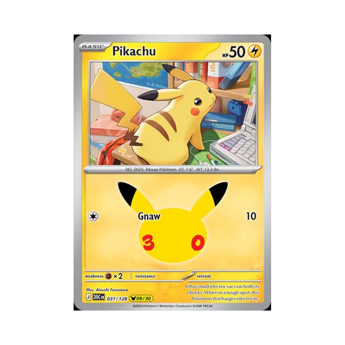 30C031-128 Pokemon TCG Pikachu 09/30 30th Celebration (English Ver.)