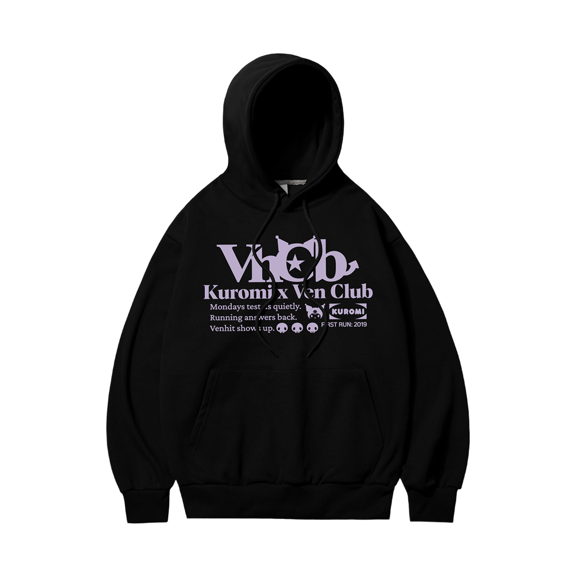 VK6F009 [KREAM 단독] VENHIT x KUROMI VK Club Hoodie Black