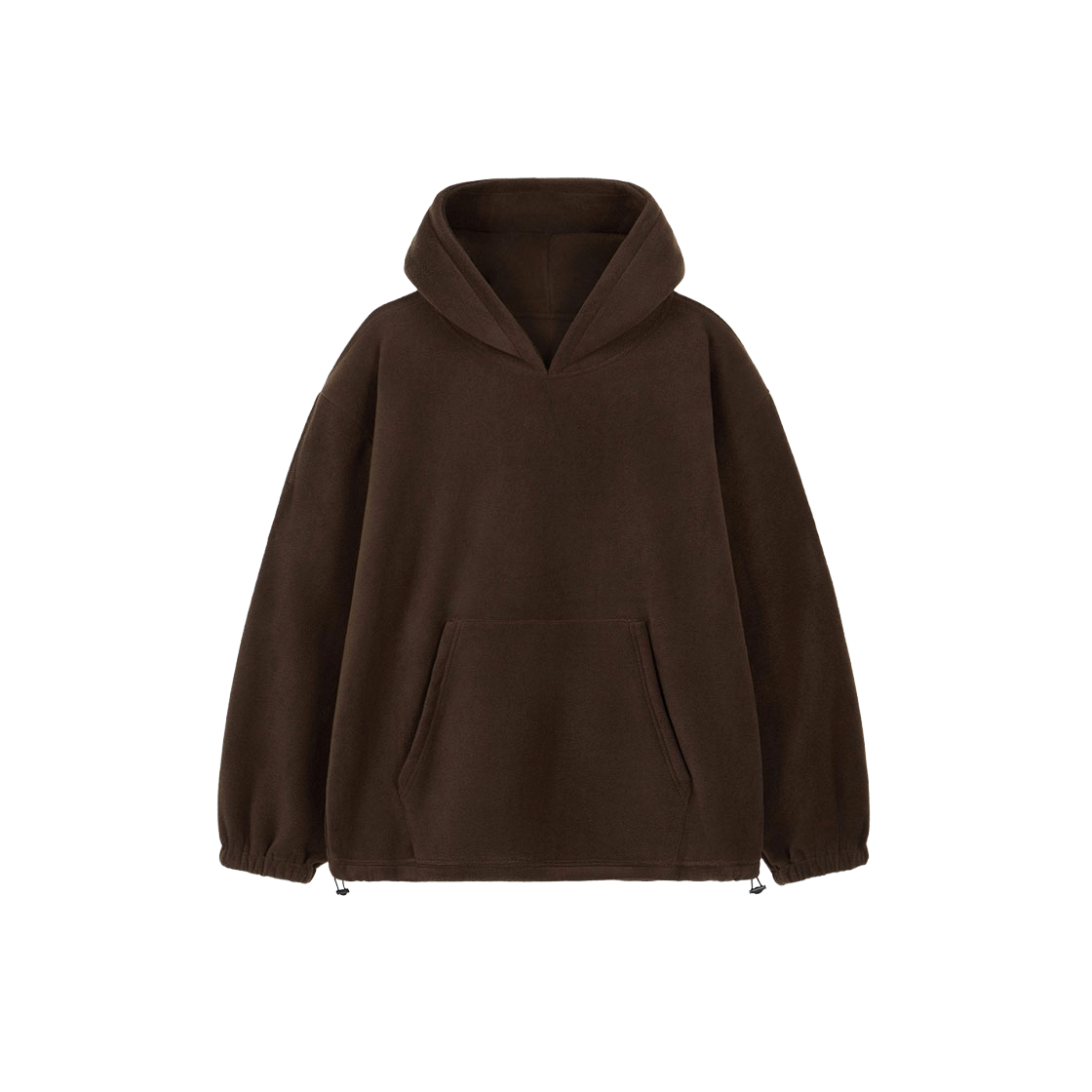 TNTS6F101W2 TNGT Oversized Fleece Hooded Sweatshirt Brown
