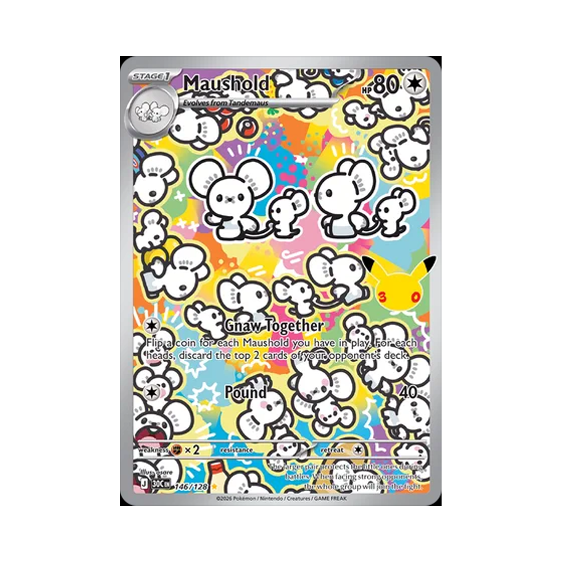 포켓몬 TCG 파밀리쥐 AR 30주년 기념 (영문판)(Pokemon TCG Maushold AR 30th Celebration (English Ver.)) - 1