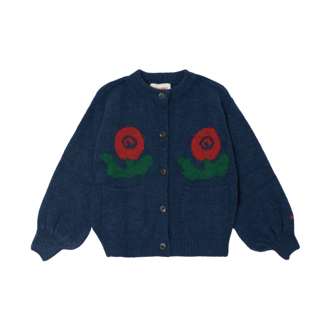 226AC091 (Kids) Bobo Choses Stamp Bloom Cardigan Midnight Blue