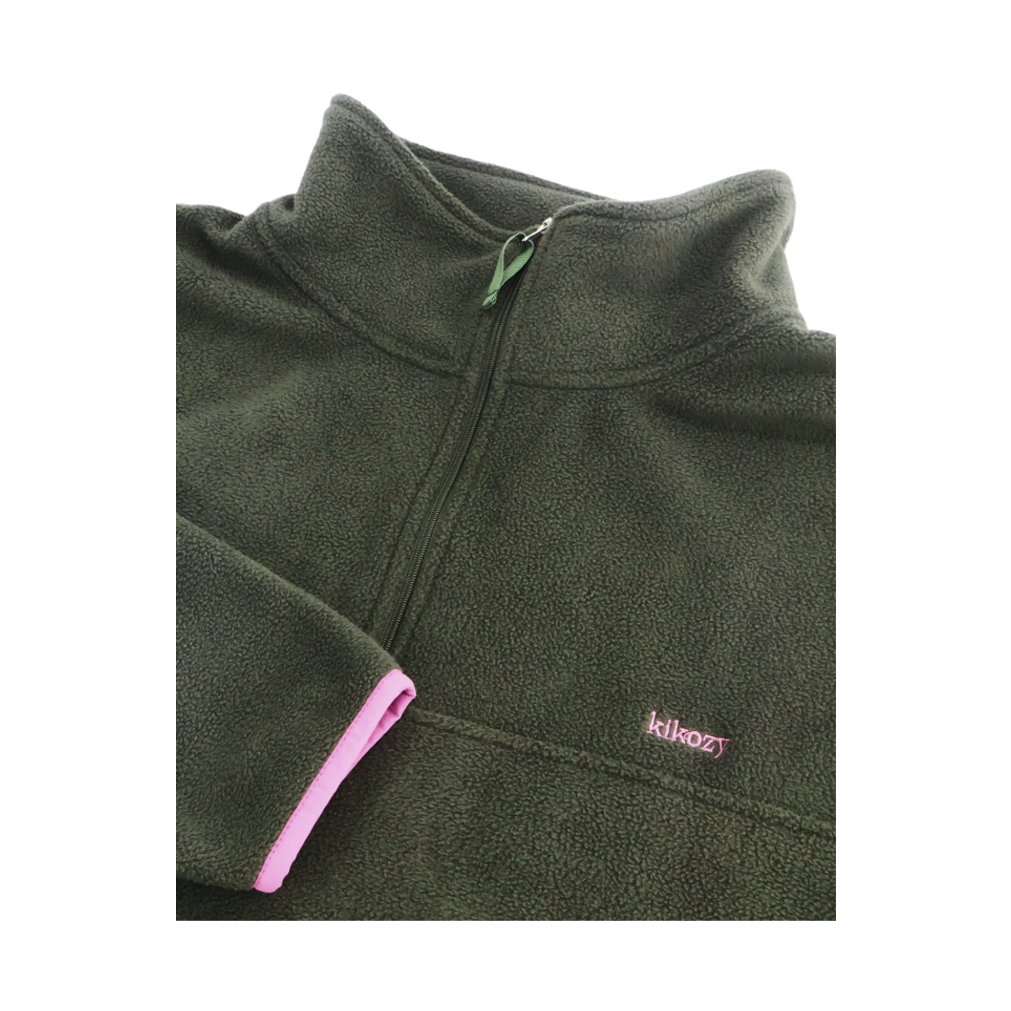 키코지 플리스 하프 집업_카키(Kikozy Fleece Half Zip Up_Khaki) - 2