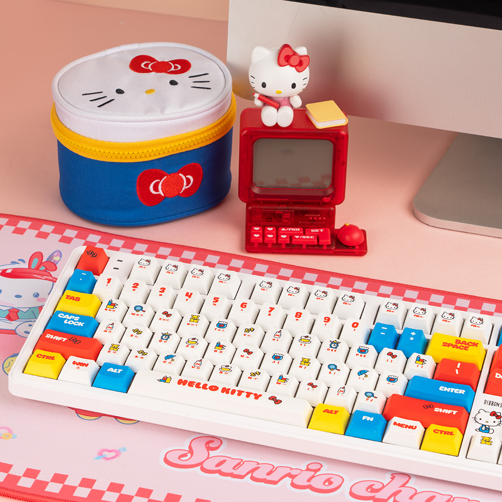 로이체 산리오 헬로키티 풀배열 가스켓 유무선 멀티페어링 저소음 기계식 키보드(ROYCHE Sanrio Gasket Silent Wireless Mechanical Keyboard) - 3