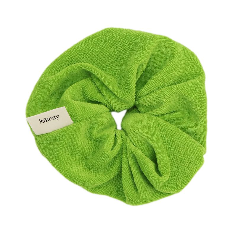 26FW51947 Kikozy Cozy Terry Scrunchie_Lime