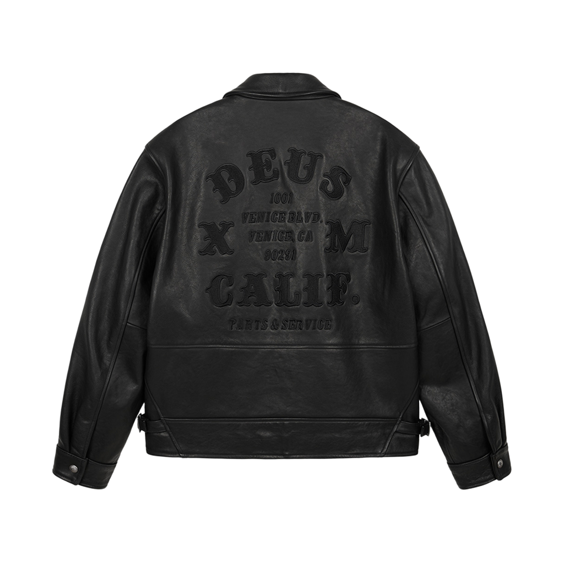 D264UJK225099 [6% 적립] Deus Ex Machina Backtype Leather Work Jacket Black