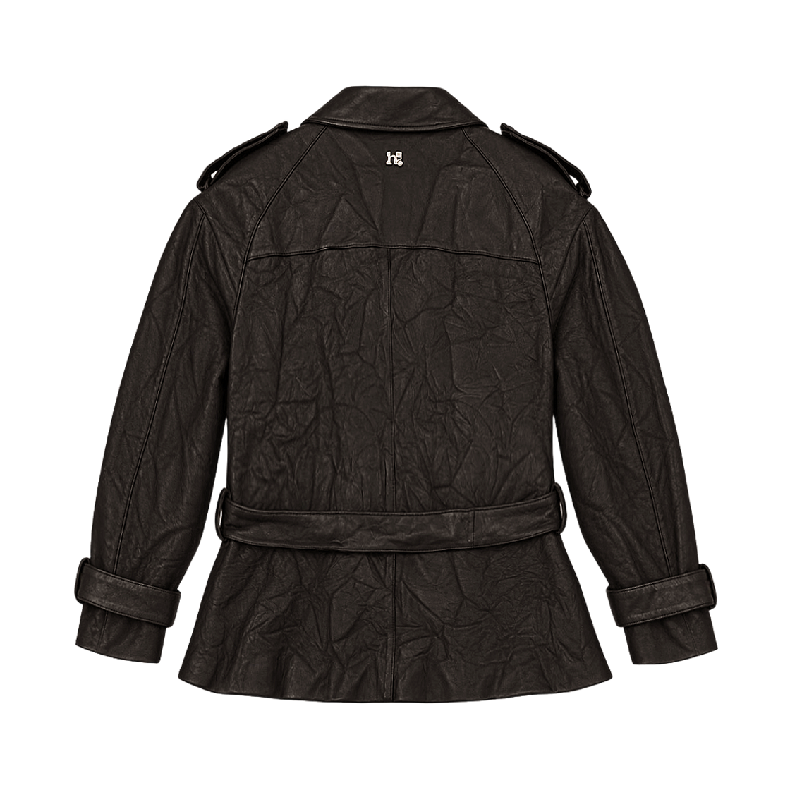 홀리넘버세븐 링클 벨티드 양가죽 재킷_브라운(Holy Number 7 Wrinkled Belted Lambskin Jacket_Brown) - 2