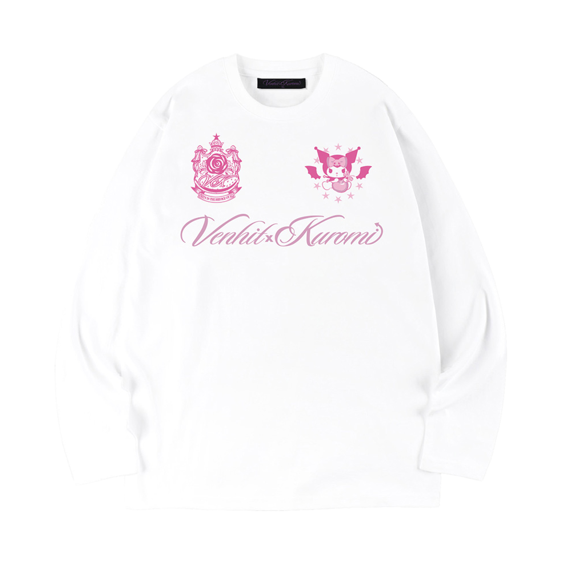 VK6F010F [KREAM 단독] VENHIT x Kuromi Emblem Long Sleeve T-Shirt White