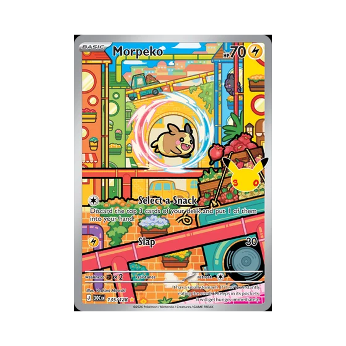 30C135-128 Pokemon TCG Morpeko AR 30th Celebration (English Ver.)