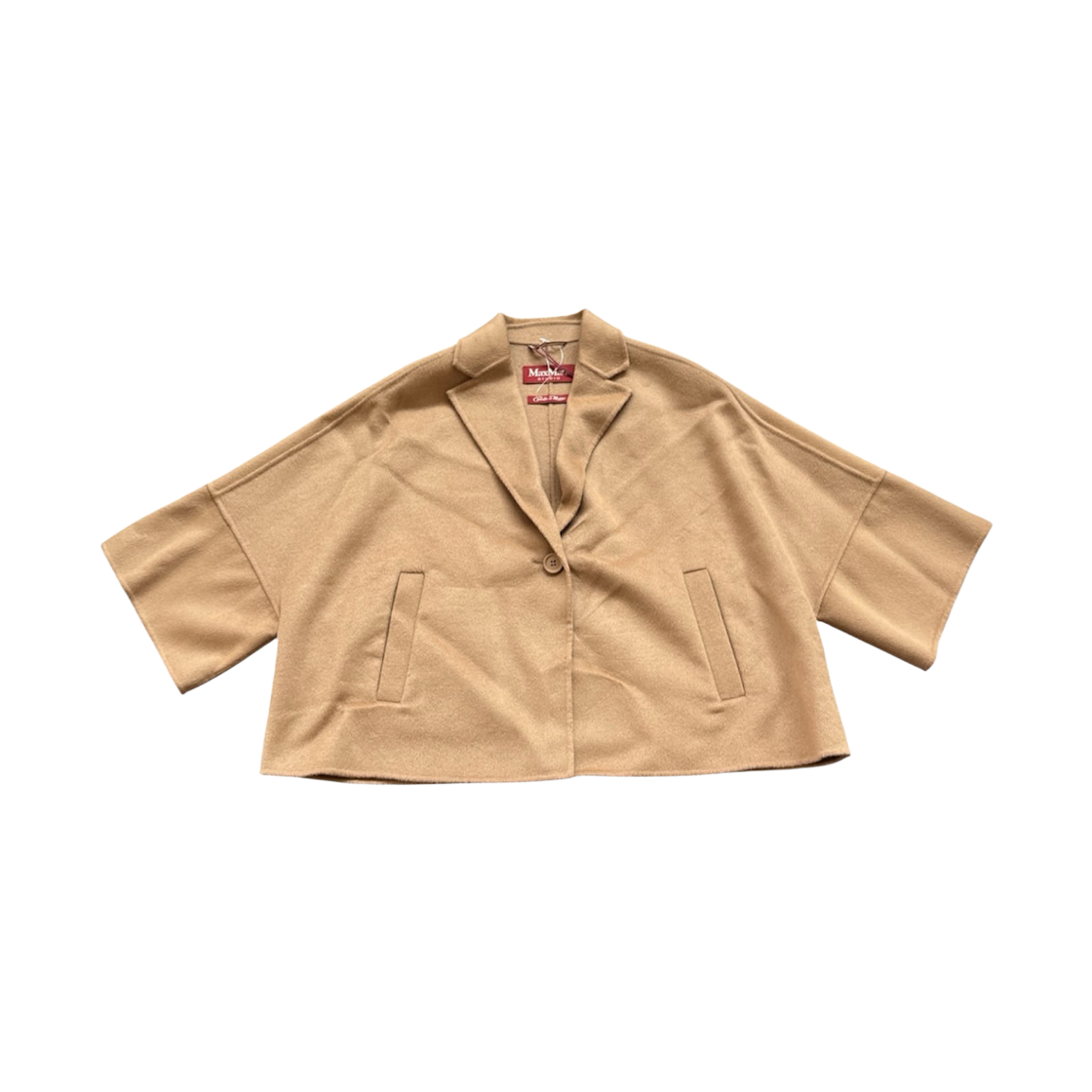 QUORUM-010 (W) Max Mara Studio Quorum Cropped Boxy Jacket Gold Camel