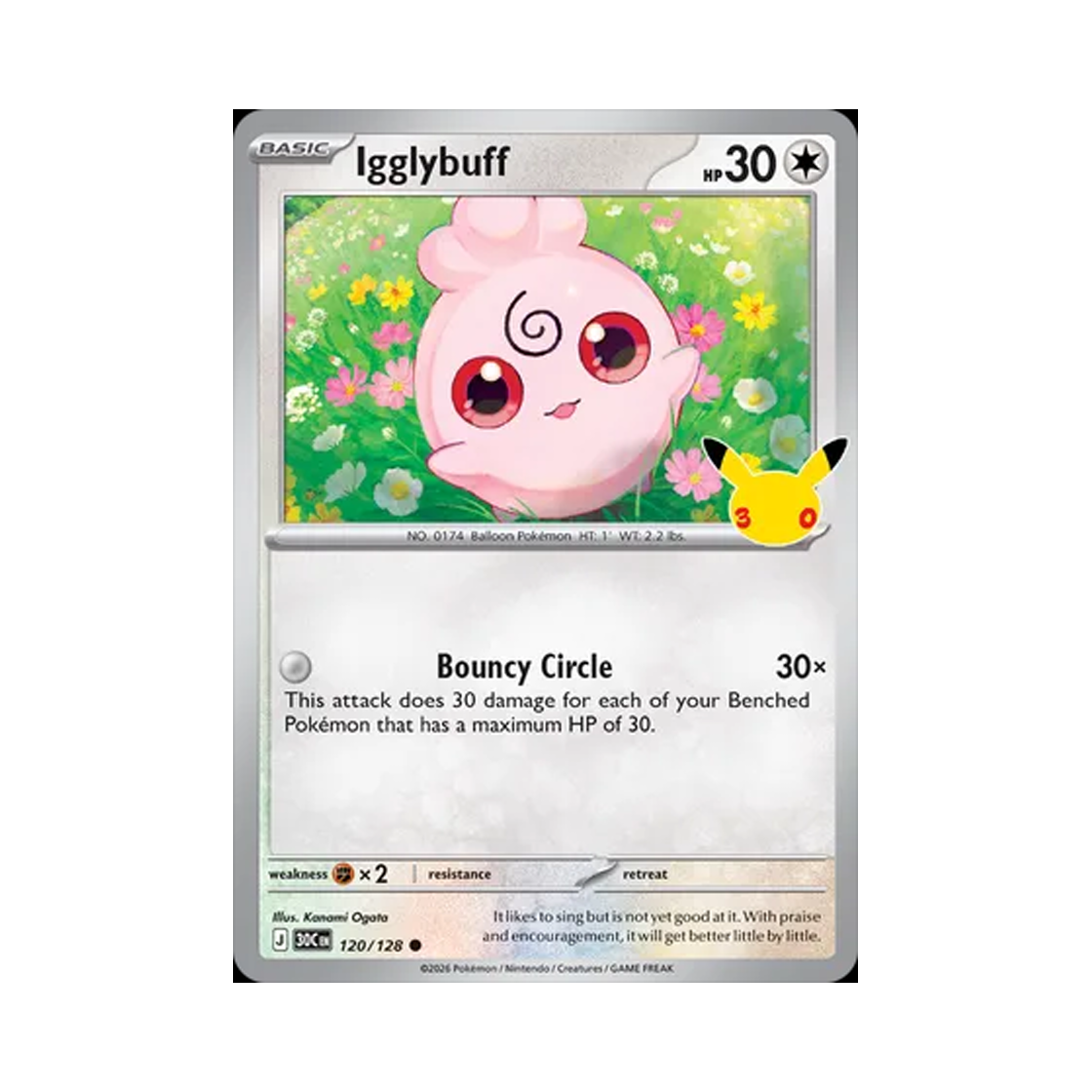 30C120-128 Pokemon TCG Igglybuff C 30th Celebration (English Ver.)