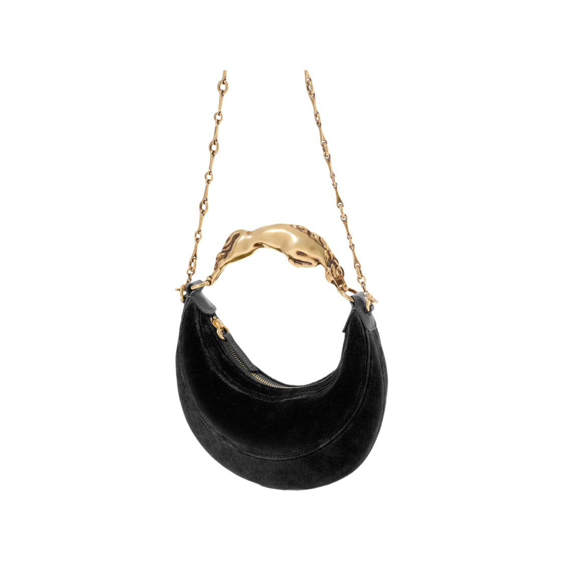 끌로에 스몰 체인 홀스 숄더백 벨벳 블랙(Chloe Small Chain Horse Shoulder Bag in Velvet Black) - 2
