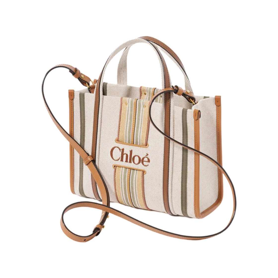 끌로에 스몰 우디 루프 토트백 캔버스 퓨어 브라운(Chloe Small Woody Loop Tote Bag in Canvas Pure Brown) - 2