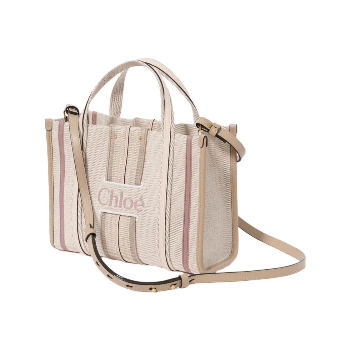 끌로에 스몰 우디 루프 토트백 캔버스 누드(Chloe Small Woody Loop Tote Bag in Canvas Nude) - 2