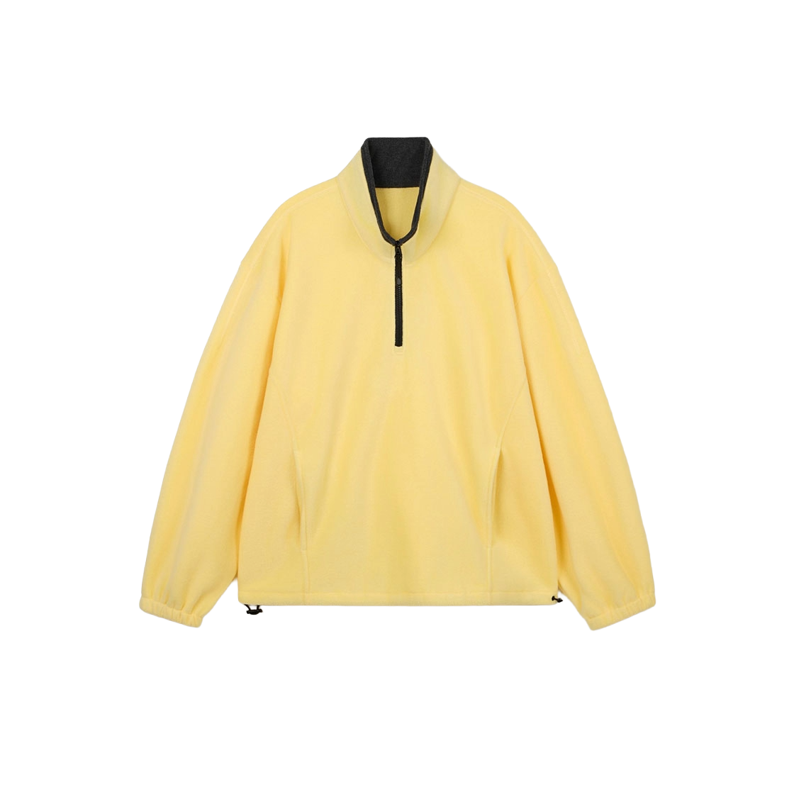 TNTS6F100Y2 TNGT Oversized Fleece Half Zip-Up Butter Yellow