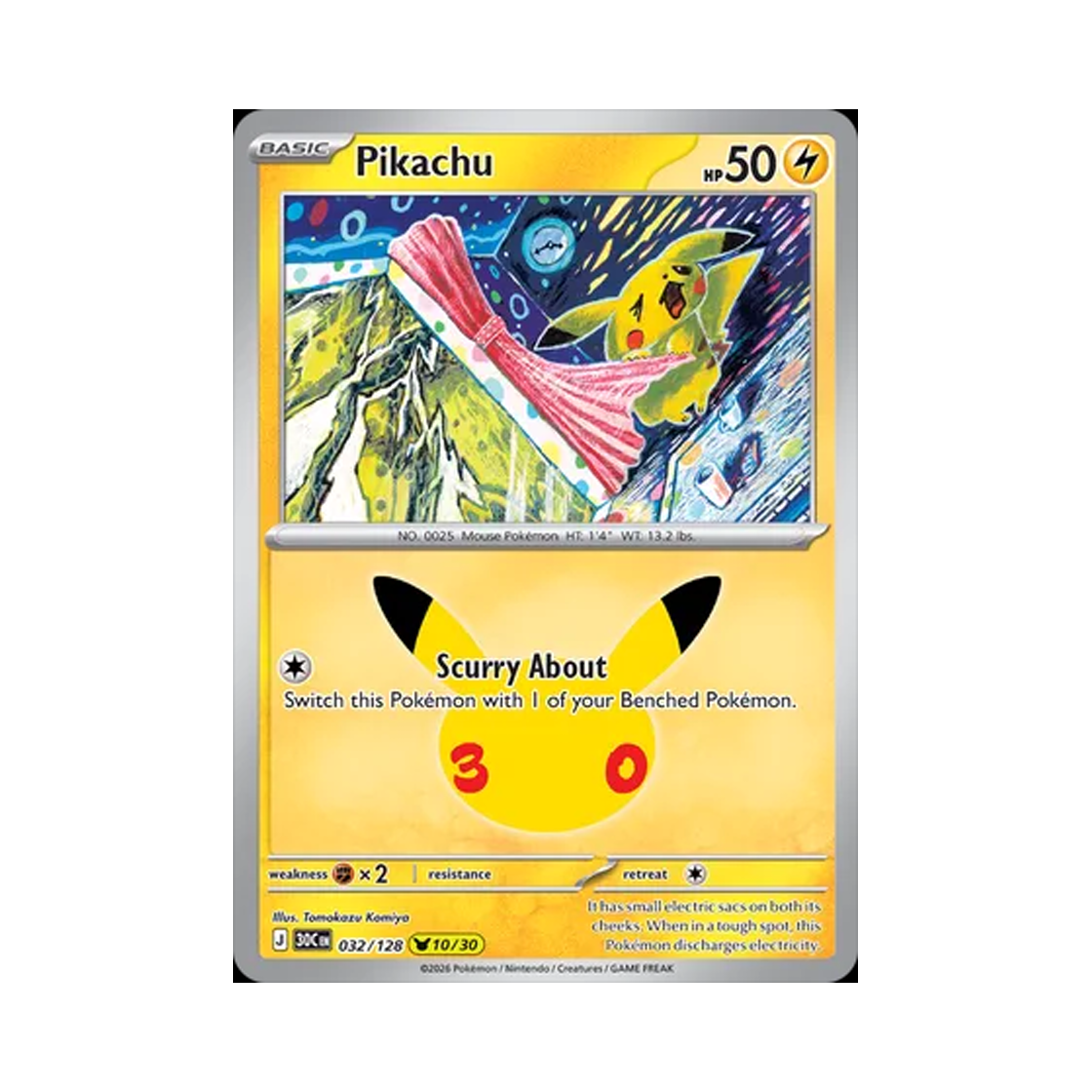 30C032-128 Pokemon TCG Pikachu 10/30 30th Celebration (English Ver.)