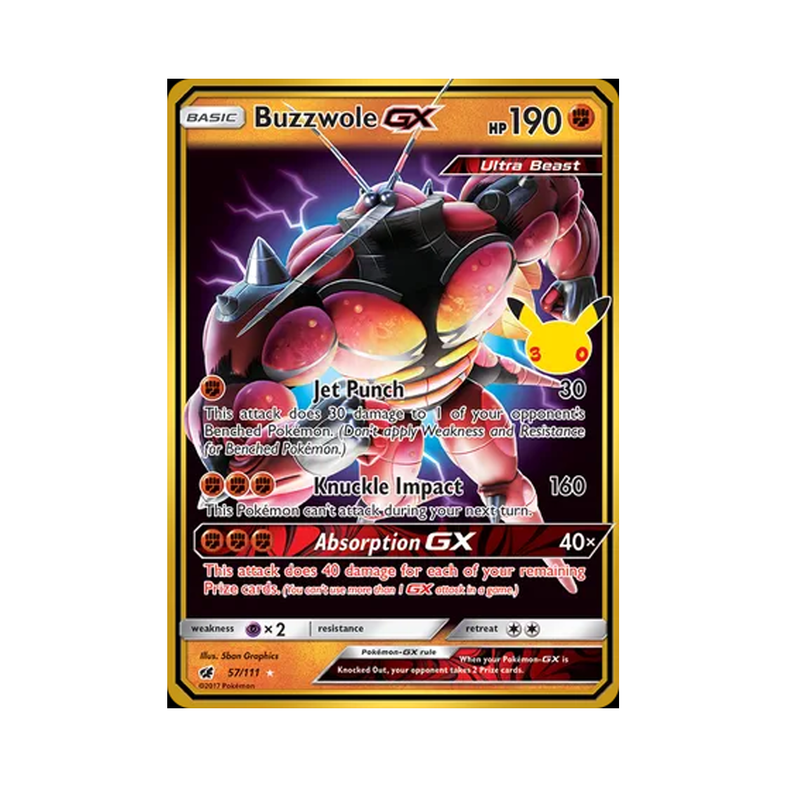 30C57-111 Pokemon TCG Buzzwole GX RHG 30th Celebration Classic Collection (English Ver.)