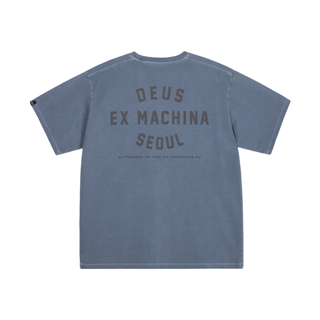 D262UTS015898 [6% 적립] Deus Ex Machina Dyed Seoul College Address Tee Dusty Navy