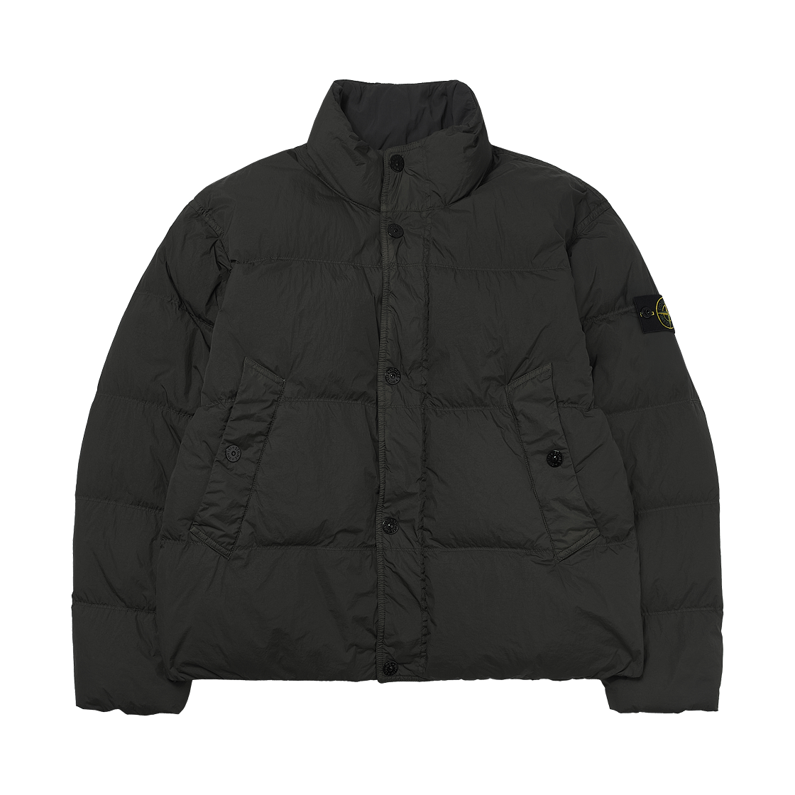 K2S154100010-S0A23-V0062 Stone Island 4100010 Crinkle Reps NY Recycled Nylon Down Jacket with Wind Resistant Lead Grey - 25FW