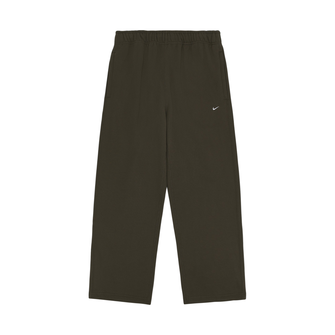 HV1091-212 Nike Solo Swoosh Fleece Open Hem Pants Dark Hazel White - Asia