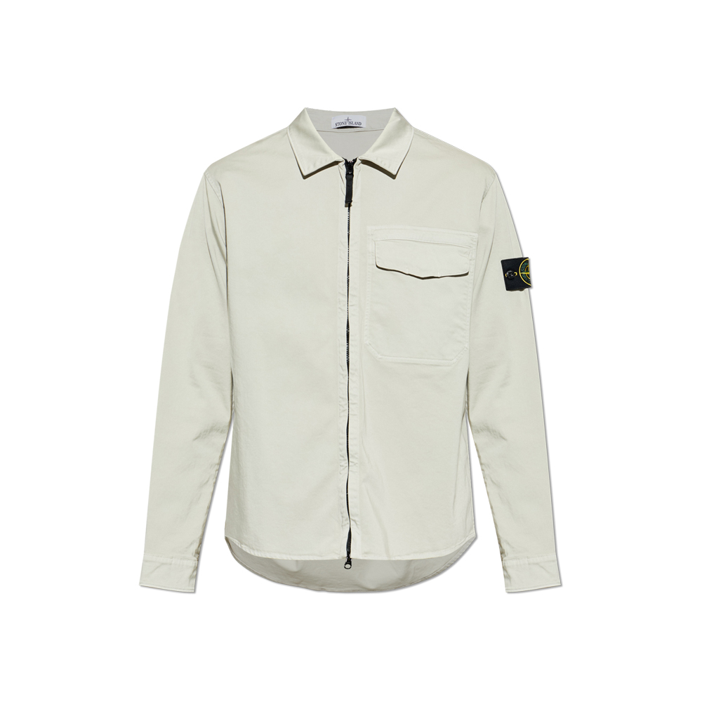 [15% 쿠폰] 스톤 아일랜드 와펜 패치 셔츠 자켓 펄 그레이 - 26SS([15% 쿠폰] Stone Island Badge Patch Overshirt Pearl Grey - 26SS) - 2