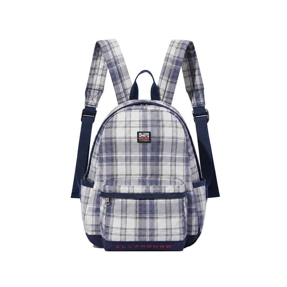 스포츠챔버 스퀘어 체크 백팩 블루이시 그레이(SPORT CHAMBER Square Check Backpack Bluish Gray)