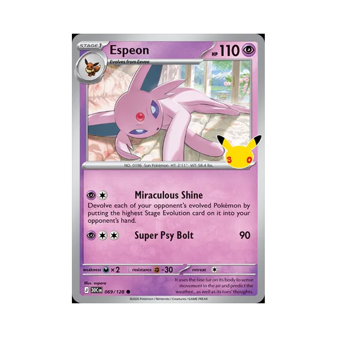 30C069-128 Pokemon TCG Espeon C 30th Celebration (English Ver.)