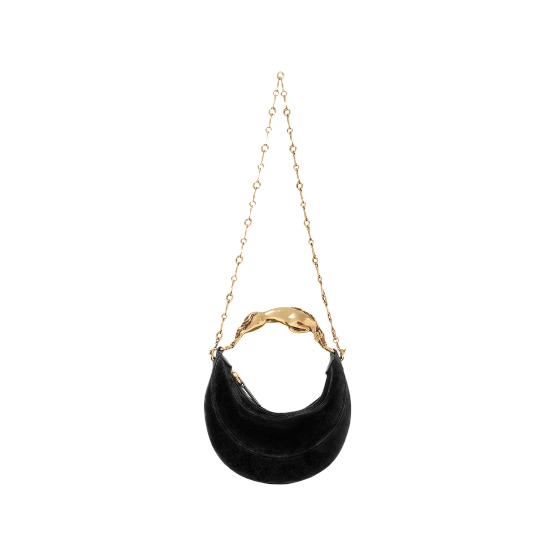 CH26WS672T30001 Chloe Small Chain Horse Shoulder Bag in Velvet Black
