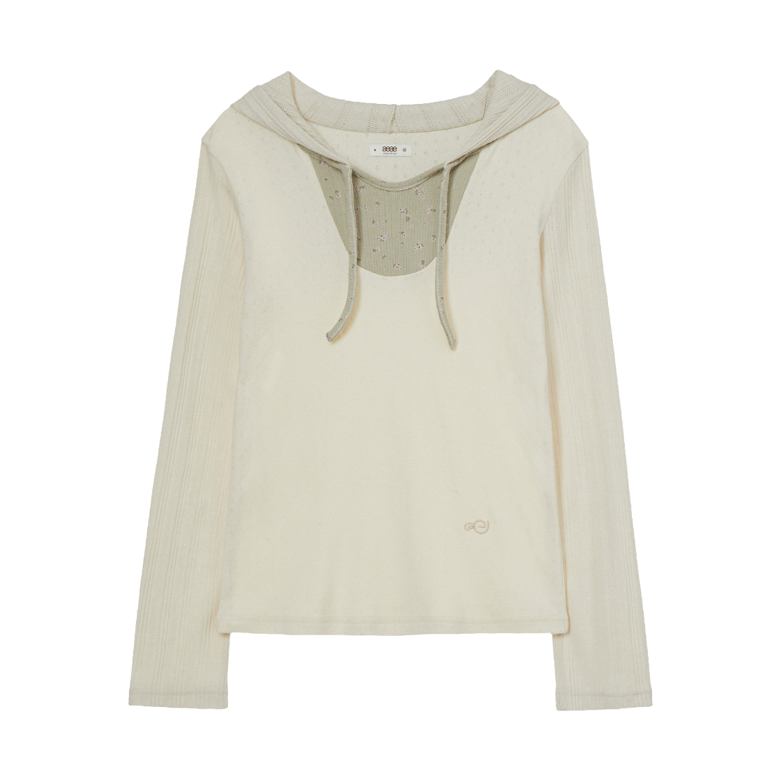 [오프라인 전용] 에이이에이이 우먼 플라워 블록 후디 아이보리 - 26FW([오프라인 전용] AEAE Women Flower Block Hoodie Ivory - 26FW)