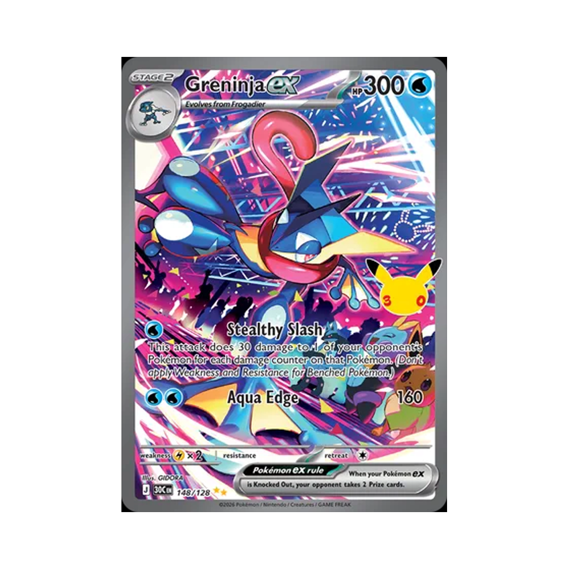 30C148-128 Pokemon TCG Greninja ex SAR 30th Celebration (English Ver.)