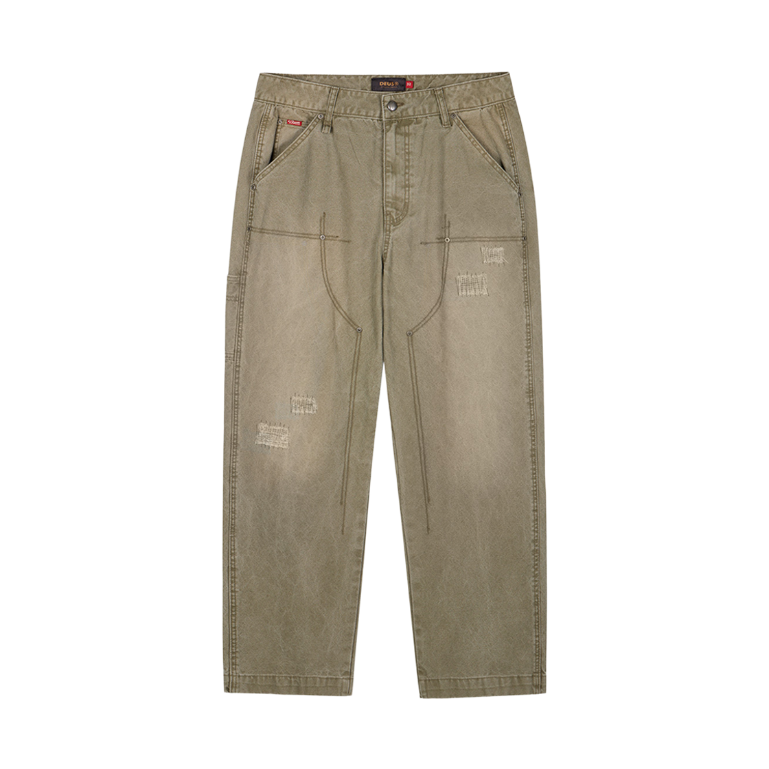 D263UPT210055 [6% 적립] Deus Ex Machina Damaged Dub Knee Pant Khaki
