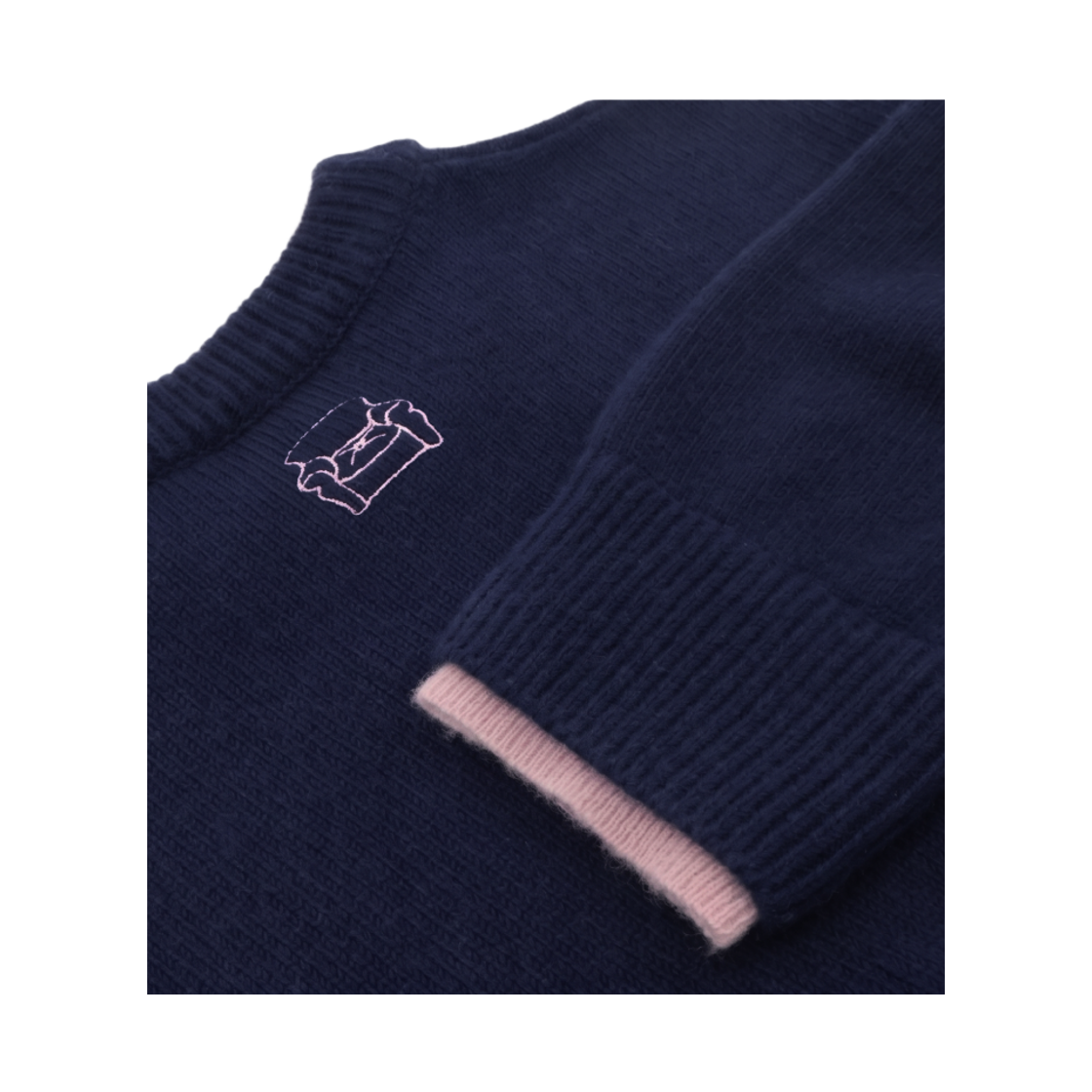 키코지 더블 레이어드 라운드 니트_네이비(Double Layered Round Knit_Navy) - 2