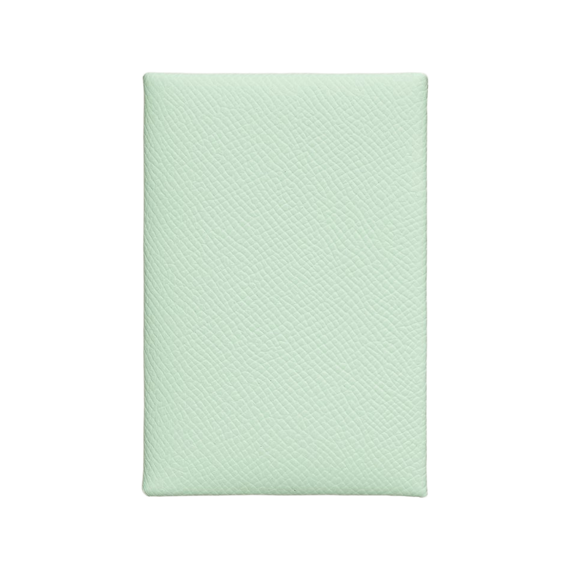 H044164CKN3 Hermes Calvi Card Holder Epsom & Palladium Vert Peppermint
