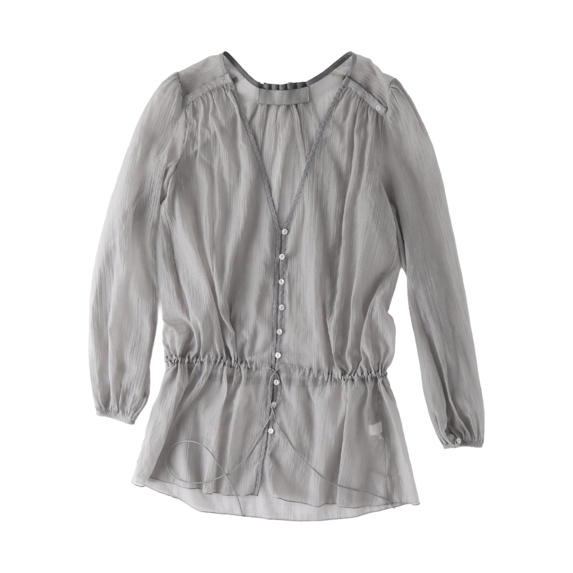 울리카 상투스 커튼 버튼 드레스 라이트 그레이 - 26FW(Ulika Sanctus Curtain Buttoned Dress Light Grey - 26FW)