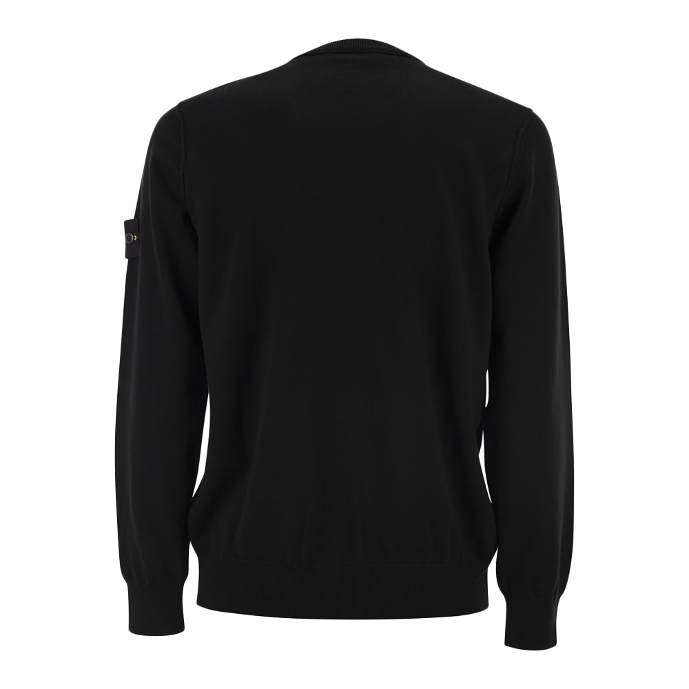 [20% 쿠폰] 스톤 아일랜드 패치 크루넥 코튼 니트 블랙 - 26SS([20% 쿠폰] Stone Island Patch Crewneck Cotton Knit Black - 26SS) - 3