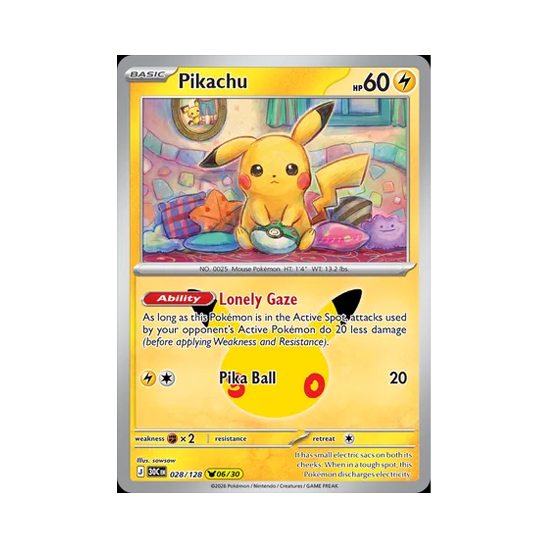 30C028-128 Pokemon TCG Pikachu 06/30 30th Celebration (English Ver.)
